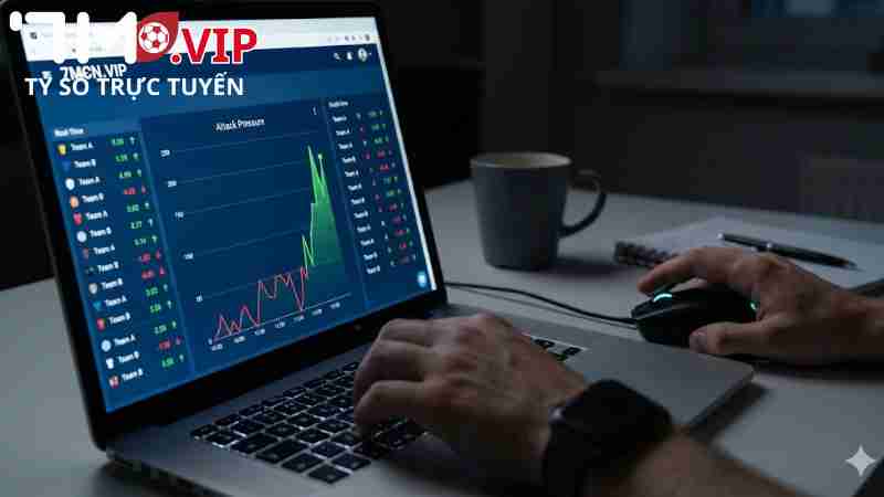 Giao diện 7M hiển thị song song tỷ số và biến động kèo.